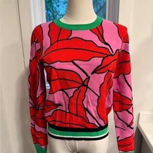 Diane Von Furstenberg Red and Pink Sweater